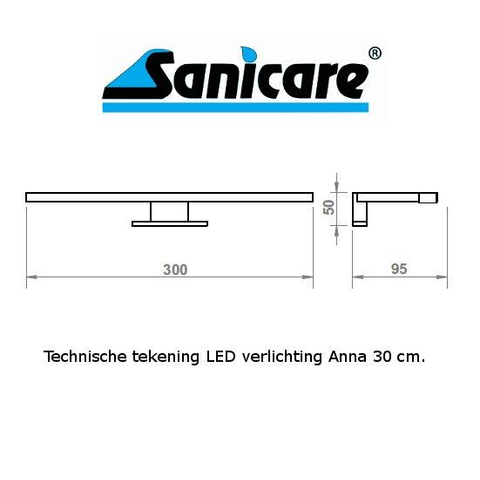 Sanicare Anna éclairage pour miroir – 30 cm – Éclairage LED – Chrome SW278496