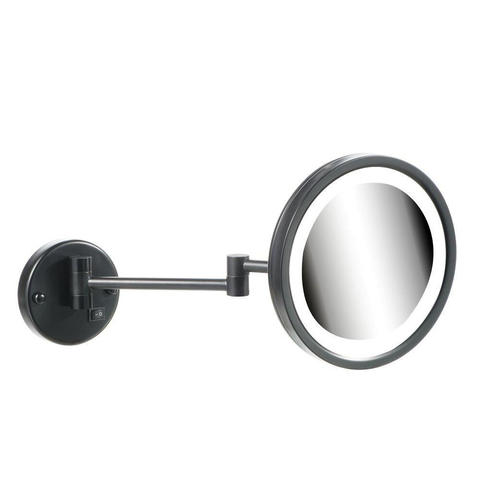 Miroir Geesa Miroir grossissant LED éclairage 2 bras 3x agrandissant ø 215 mm Noir SW229544