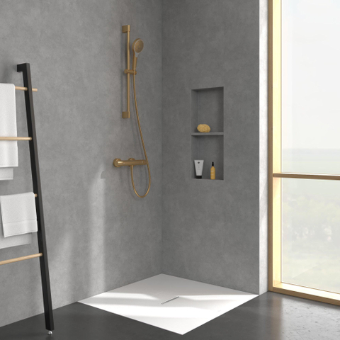 Villeroy & Boch Verve Showers Glijstangset - met drie functies - voor wandmontage - Brushed Nickel (rvs) SW974376