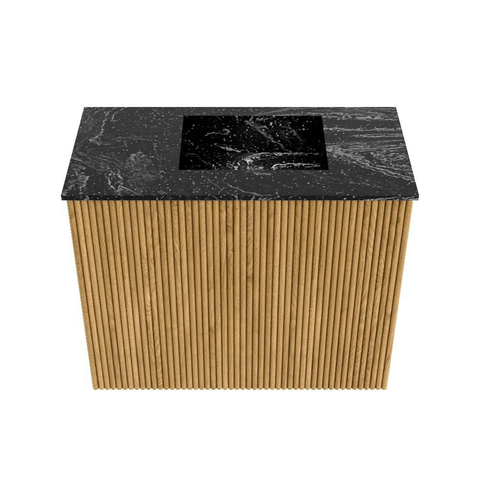 Mondiaz JOYA-DLUX 50cm toiletmeubel - kleur Oak - Wastafel FAYE positie Rechts Zonder kraangat kleur Lava. SW1422017