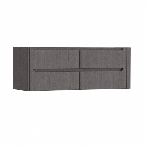 H&R Badmeubelen Juice Meuble sous lavabo - 140x45x50cm - angle droit arrondi - 4 tiroirs - poignée intégrée - Wenge SW1490192