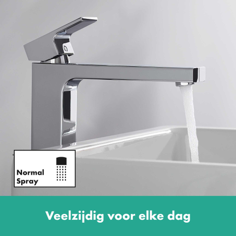 Hansgrohe Vernis Shape 1 greeps wastafelkraan - 230 zinc - met trekwaste - hoogglans chroom SW651942