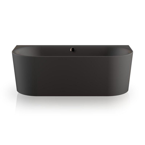Plieger Kansas Baignoire semi-autoportante - 180x80x60cm - avec arrivée d'eau - avec garniture de vidage et de trop-plein - avec pieds - acrylique - noir mat SW1027286