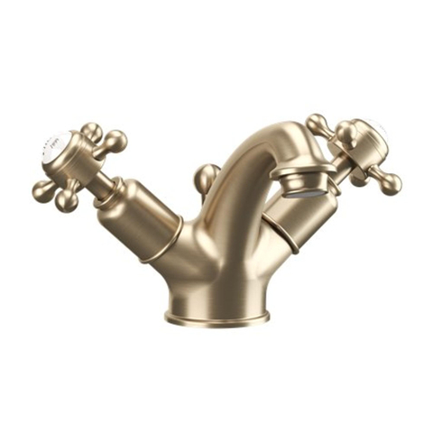 Crosswater Belgravia Crosshead Monomixer - met pop-up waste op het blad gemonteerd - geborsteld messing (goud) SW1176784