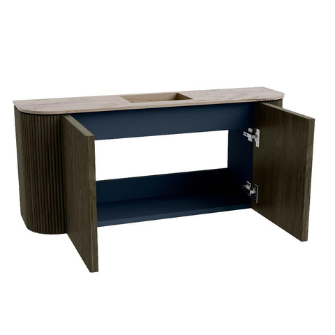 Mondiaz JOYA-DLUX Meuble de salle de bains 93.2cm - arrondi gauche et droite couleur Shadow - Vasque FAYE position Milieu Sans trou de robinet couleur Arena SW1424850