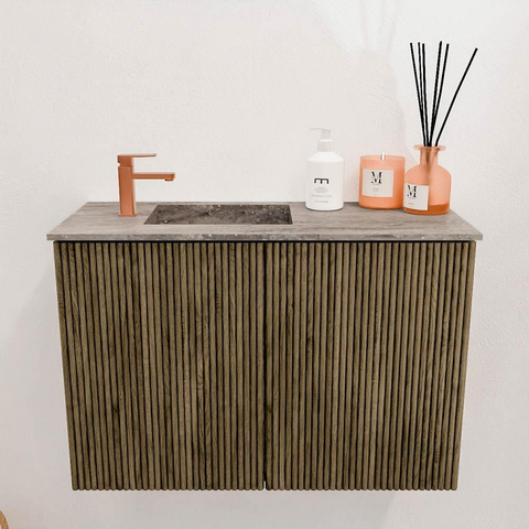 Mondiaz JOYA-DLUX 60cm meuble de toilette - couleur Dusk - Vasque FAYE position Gauche 1 trou de robinet couleur Oza SW1425964