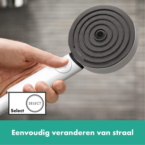 Hansgrohe Pulsify select s - select glijstangset - 3jet Relaxation - ecosmart - 10.5cm - met glijstang 65 cm - mat wit SW651029