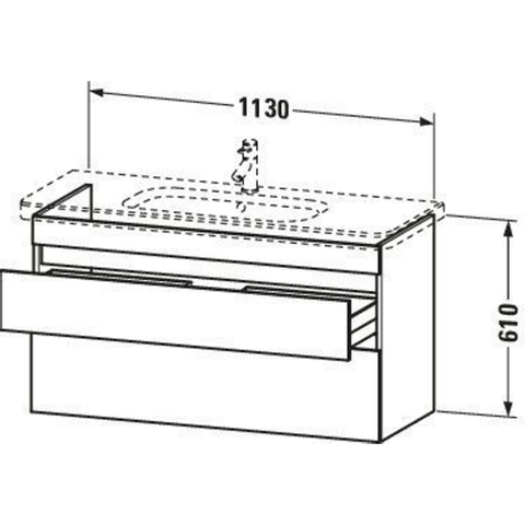 Duravit Durastyle Meuble sous-lavabo avec 2 tiroirs 113x44.8x61cm pour lavabo DuraStyle 232012 basalte SW58705