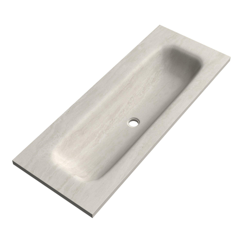 BRAUER Dune Medium Wastafel - 120cm - 1 wasbak - 0 kraangaten - sintered stone - Ivory Travertin SW1477947