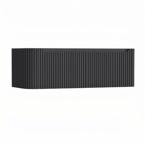 H&R Badmeubelen Juice Wastafelonderkast - 120x45x40cm - linkerhoek afgerond - 3D-front - 2 lades - geïntegreerde greep - antraciet mat SW1260033