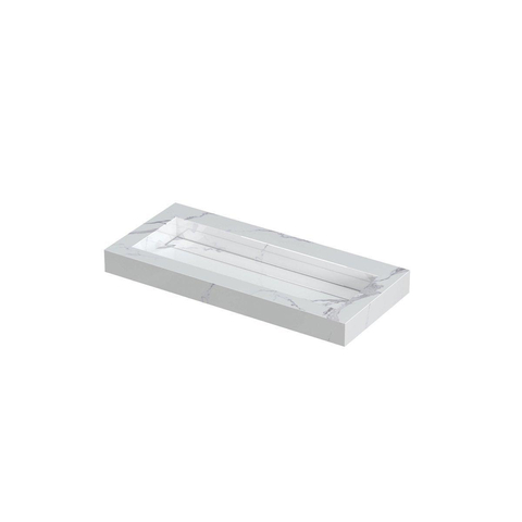Ink Pitch wastafel - 100x45x9cm - zonder kraangat - glans statuario (wit) SW693317