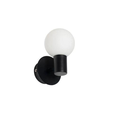 QAZQA Cederic wandlamp 8x14.2x11.4cm - IP44 - mat zwart SW1187218