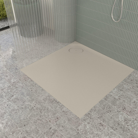Villeroy & Boch Ecora douchebak - 90x90x3.5cm - hoekafvoer - almond (beige) SW1558985