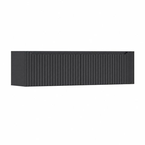 H&R Badmeubelen Juice Wastafelonderkast - 160x45x40cm - rechterhoek afgerond - 3D-front - 2 lades - geïntegreerde greep - antraciet mat SW1260224