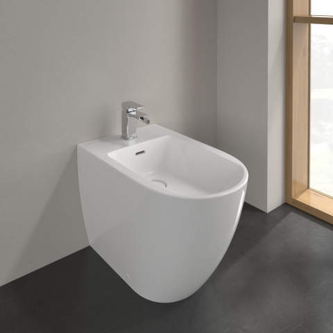 Villeroy & Boch Subway 3.0 staand bidet - 37x59.5cm - met kraangat - met overloop - White Alpine (glans wit) SW762390