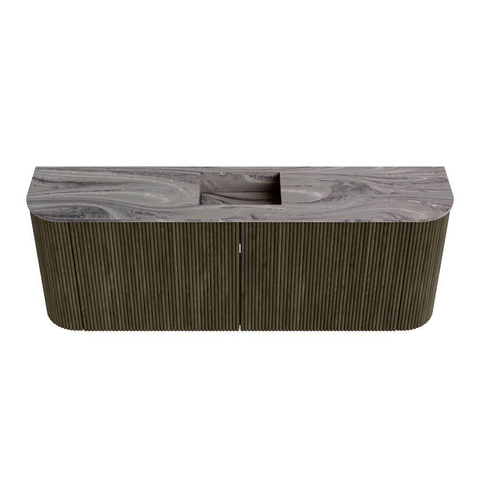 Mondiaz JOYA-DLUX 113.2cm toiletmeubel - ronding links en rechts kleur Shadow - Wastafel FAYE positie Midden Zonder kraangat kleur Sombra. SW1425247