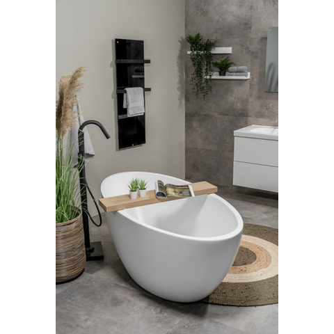 Eurom Sani 600 Comfort Panneau infrarouge salle de bains 115x46.5cm Wifi 600watt Verre Noir SW656482