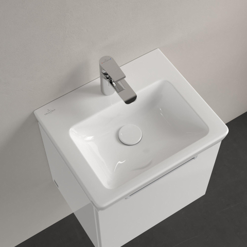 Villeroy & Boch Subway 2.0 meubelfontein - 45x37cm - met kraangat - met overloop CeramicPlus - White Alpine (glans wit) 1024440