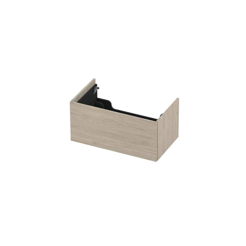 INK P2O Meuble sous-lavabo - 80x45x37.6cm - 1 tiroir - push 2 open - façade rapportée droite - MFC Chêne ivoire SW798155