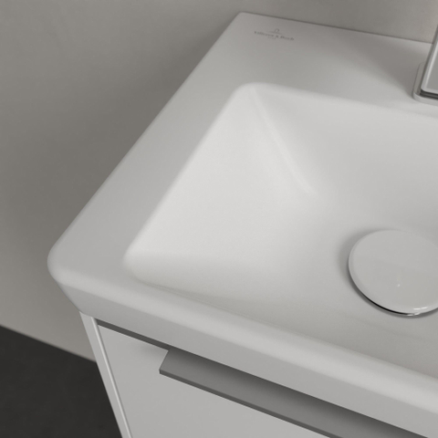 Villeroy & Boch Subway 3.0 fontein - 37x305cm - 1 kraangat - met overloop CeramicPlus - Stone White (mat wit) SW641540