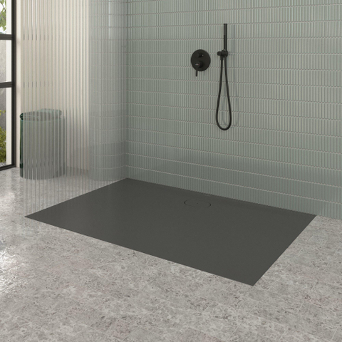Villeroy & Boch Ecora douchebak - 150x100x3.5cm - afvoer lange zijde - anthracite (antraciet) SW1558973