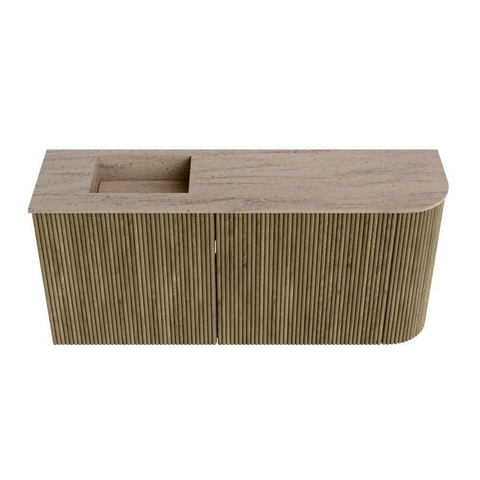 Mondiaz JOYA-DLUX 91.6cm meuble de salle de bains WC - arrondi droite couleur Dusk - Vasque FAYE position Gauche 1 trou de robinet couleur Saba. SW1426085