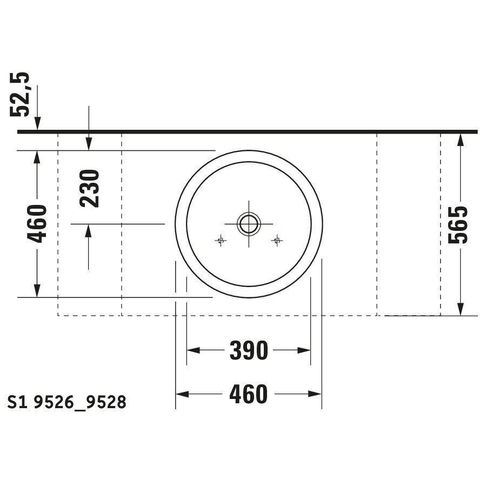 Duravit Philippe Starck opbouwwastafel zonder kraangat zonder overloop 46cm wit 0308307