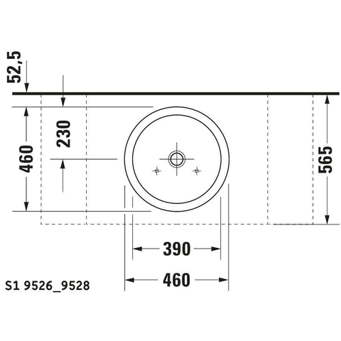 Duravit Starck 1 - opbouw wastafel - 46cm - zonder kraangat - zonder overloop - glans wit 0308307