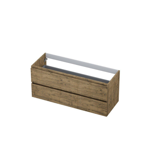 Ink meuble sous-vasque 120x52x45cm 2 tiroirs sans poignée cadre tournant en bois SW207415