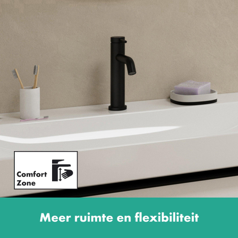 Hansgrohe Tecturis s Eengreeps wastafelkraan - 110 met PopUp - trekwaste - mat zwart SW918783