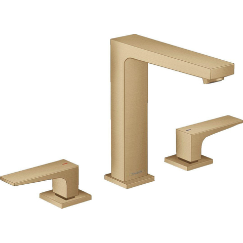 Hansgrohe Metropol Wastafelkraan - 160 met push open waste - met voorsprong vaste uitloop 15.2cm - geborsteld brons SW358664