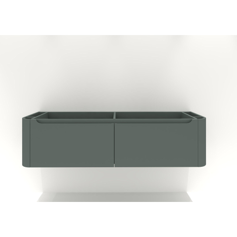 H&R badmeubelen Juice Meuble sous vasque - 160x45x40cm - coins arrondis - 2 tiroirs - poignée intégrée - pétrole mat SW862844