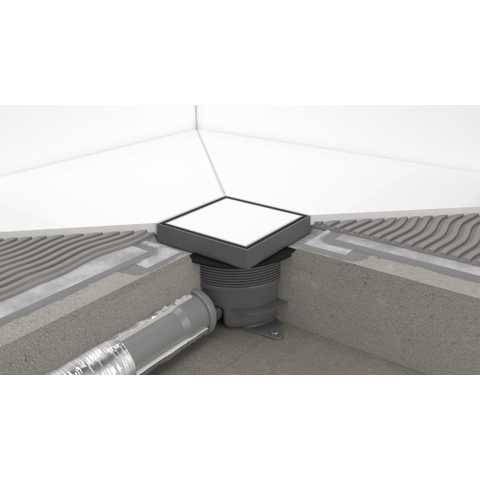 Hansgrohe RainDrain Spot Plus - 15x15cm - hoogte verstelbaar - betegelbaar frame - brushed stainless steel SW1590446