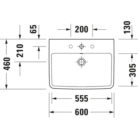 Duravit No.1 - No.1 - wastafel - 600mm - met overloop - 1 kraangat - hoogglans wit SW723752