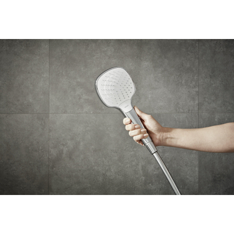Hansgrohe Croma select e Handdouche Vario - ecosmart 1/2 x - diameter 11cm - met rain turbo rain en intense rain regenstraal wit/chroom - wit chroom 0605330