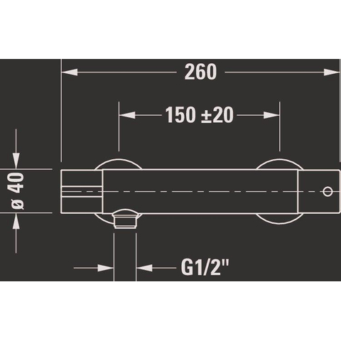 Duravit B.1 Thermostatische douchemengkraan - opbouw - 260x118x40mm - hoogglans chroom SW420803