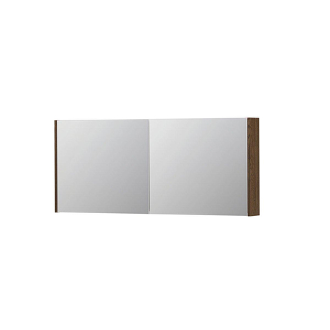 INK SPK1 spiegelkast – 140x60x14 cm – 2 deuren, dubbelzijdige spiegeldeuren – Massief eiken Chocolate SW493874