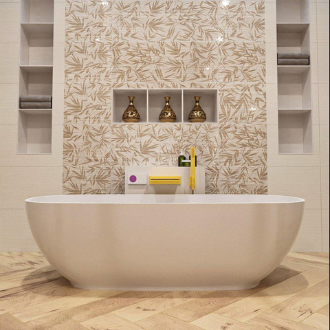 MONDIAZ ROCK Vrijstaand bad - 170x70cm - talc SW491554