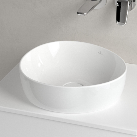 Villeroy & Boch Antao Opzetwastafel - 400x395x146mm CeramicPlus - zonder overloop - glans wit SW918819