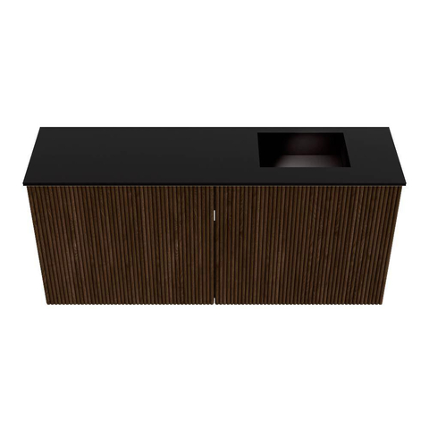 Mondiaz JOYA 90cm meuble de salle de bains WC - couleur Walnut - Vasque FAYE position Droite Sans trou de robinet couleur Urban. SW1421367