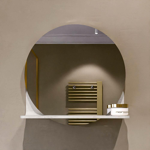Mondiaz SPOT miroir – Ø 40 cm – avec tablette – Ostra (beige) SW1235659