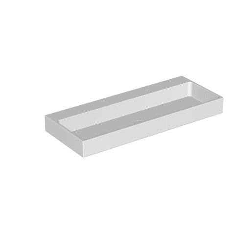 INK Unit lavabo - 100x40x10cm - 1 cuve - 0 trous de robinet - porcelaine blanc brillant SB0204041