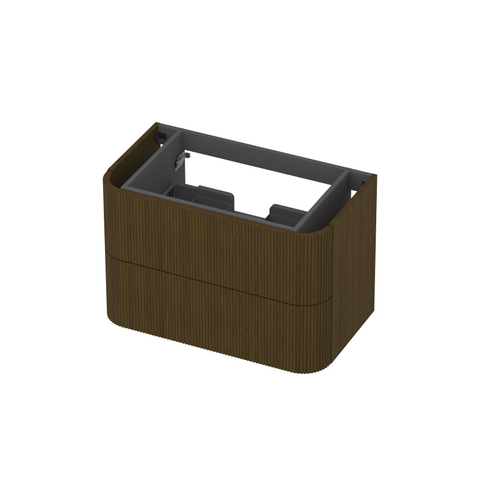 INK Concept R Meuble sous-lavabo - 80x45x52cm - 2 tiroirs - poignées en applique - fraisées - coins arrondis - MDF - shadow veneer SW1405470