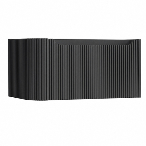 H&R Badmeubelen Juice Wastafelonderkast - 80x45x40cm - linkerhoek afgerond - 3D-front - 1 lade - geïntegreerde greep - antraciet mat SW1259651