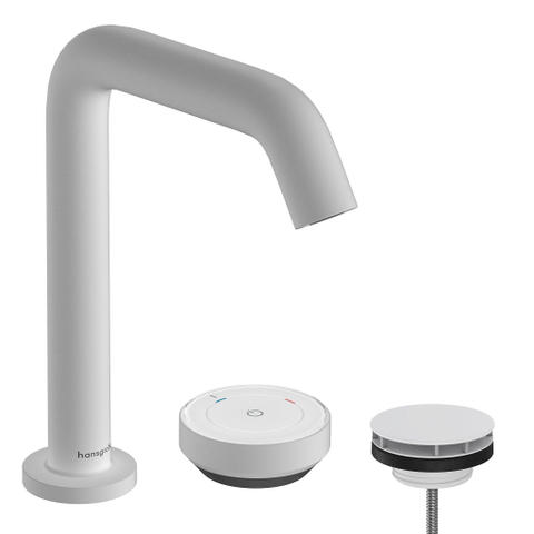 Hansgrohe Tecturis S wastafelkraan - model 150 - coolstart - met waste - mat wit SW918570