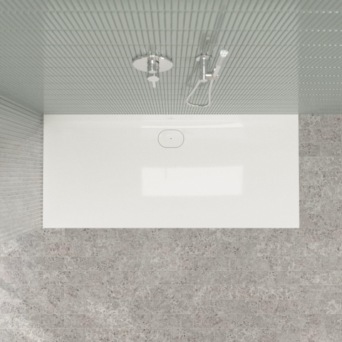 Villeroy & Boch Ecora douchebak - 180x80x3.5cm - afvoer lange zijde - white alpine (wit) SW1558950