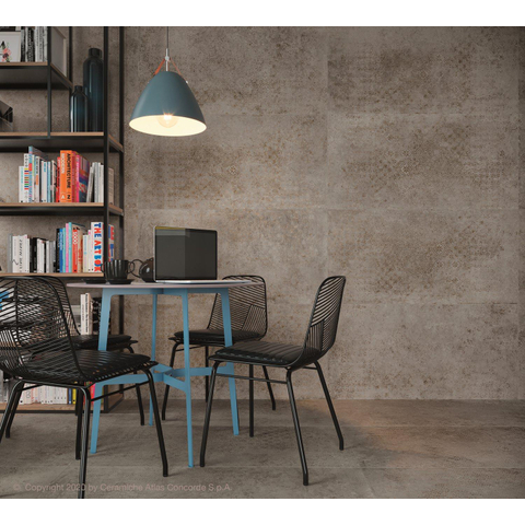 Terravito Sigillo carrelage murale et de sol - 59.5x119.5cm - 8mm - rectifié - effet béton - brun/ gris SW863183