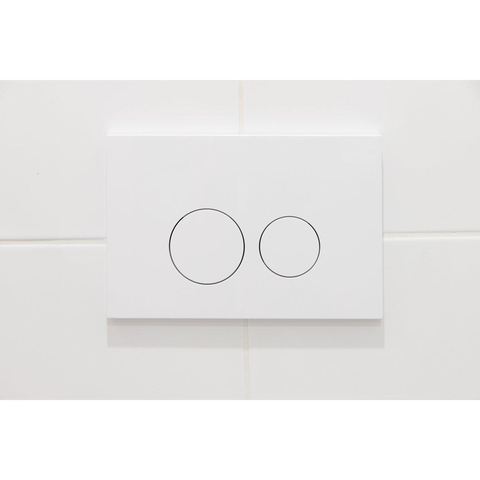 QeramiQ Dely Swirl Toiletset - 36.3x51.7cm - Geberit UP320 inbouwreservoir - met Burda frame - slim zitting - glans witte bedieningsplaat - ronde knoppen - glans wit SW1126085