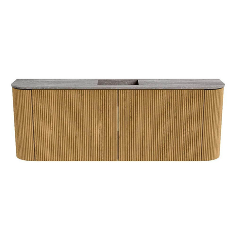 Mondiaz JOYA-DLUX 113.2cm toiletmeubel - ronding links en rechts kleur Oak - Wastafel FAYE positie Midden 1 kraangat kleur Oza. SW1424160