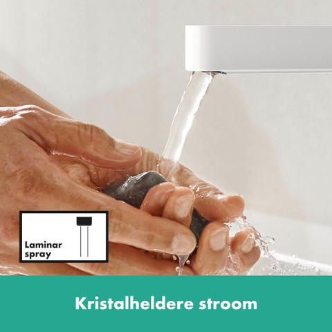 Hansgrohe Finoris 1 greeps wastafelkraan - 110 met afvoerplug - mat wit SW651191